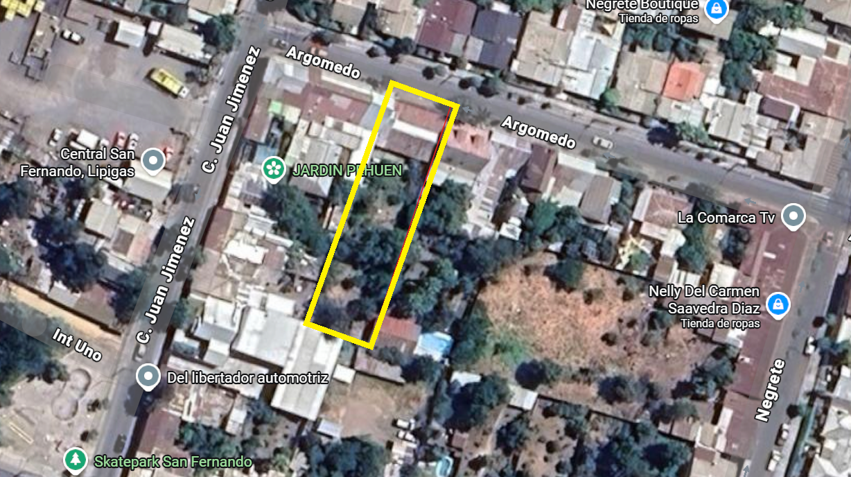 Vista del terreno en Google Maps